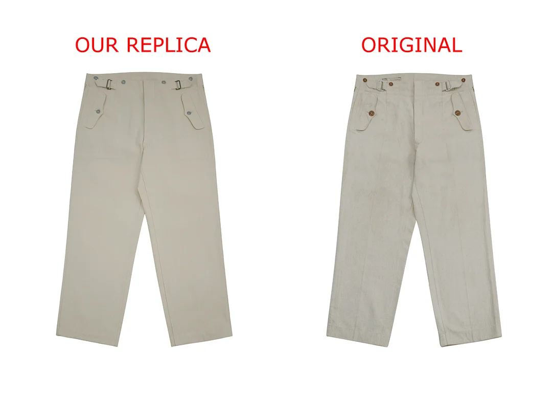   Luftwaffe German Summer HBT Off-White Drill Flight Trousers German-Uniform