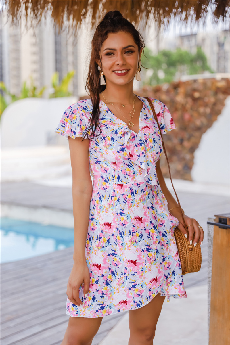  thdmladies Olive Pink Floral Dress thedmladies