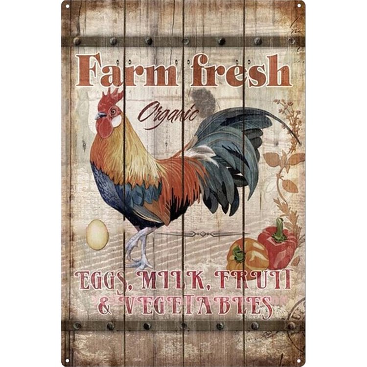 Farm Fresh - Vintage Tin Signs/Wooden Signs - 7.9x11.8in & 11.8x15.7in