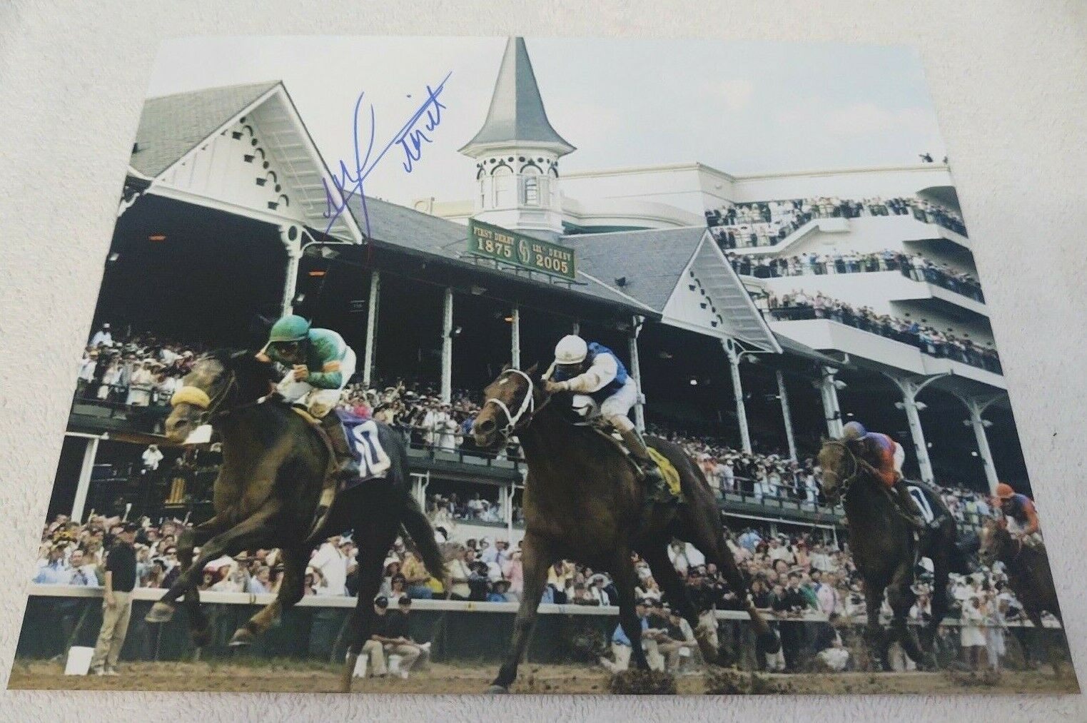 MIKE SMITH GIACOMO SIGNED 2005 KENTUCKY DERBY 8x10 HORSE RACING Photo Poster painting CHAMPION