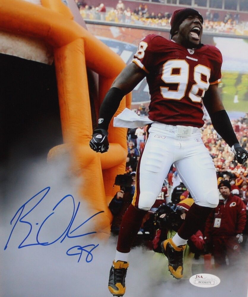 Brian Orakpo Autographed 8x10 Yelling Photo Poster painting- JSA Authenticated