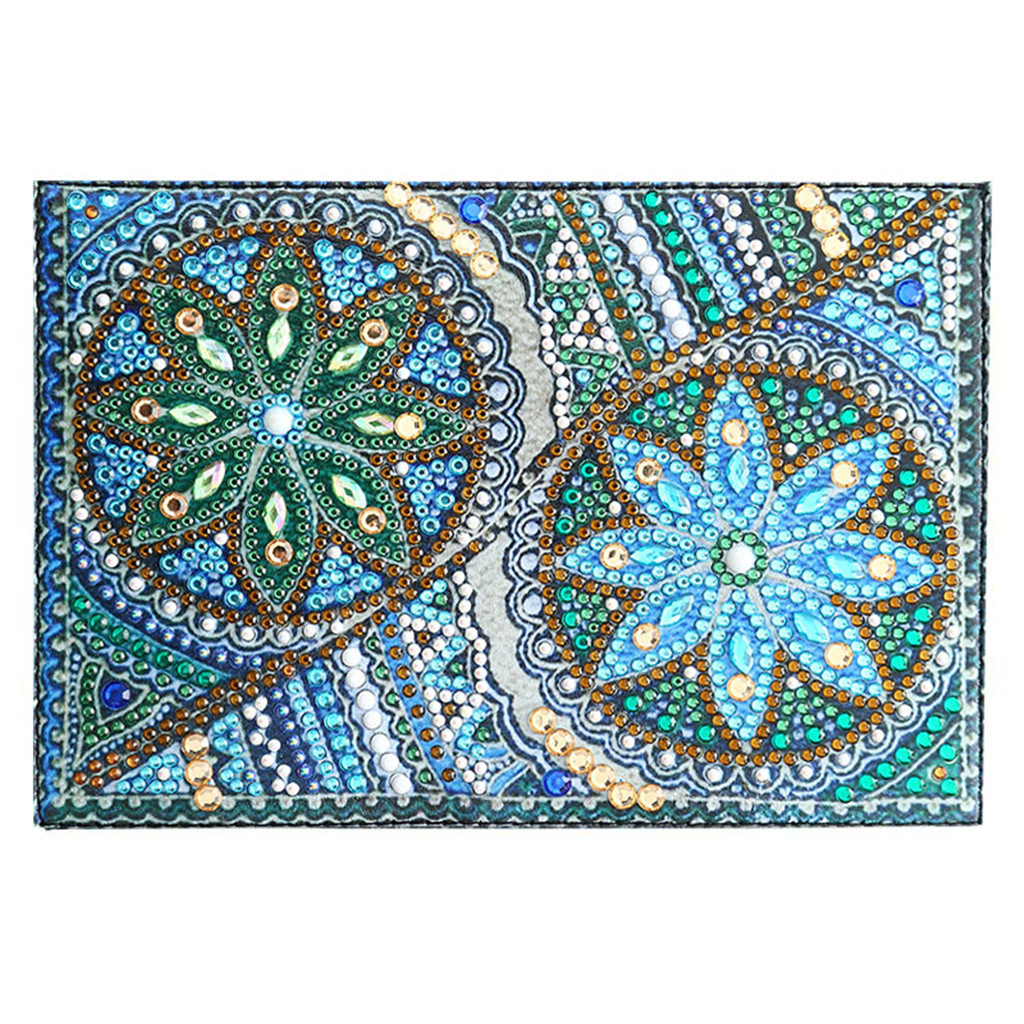 Creative Cross Mirror New Dot Paste Diamond DIY Craft Diamond Painting Travel Passport Notebook Flower Pattern