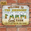 Personalized Names：Welcome Farm Sweet Farm - Vintage Metal Tin Signs/Wooden Signs
