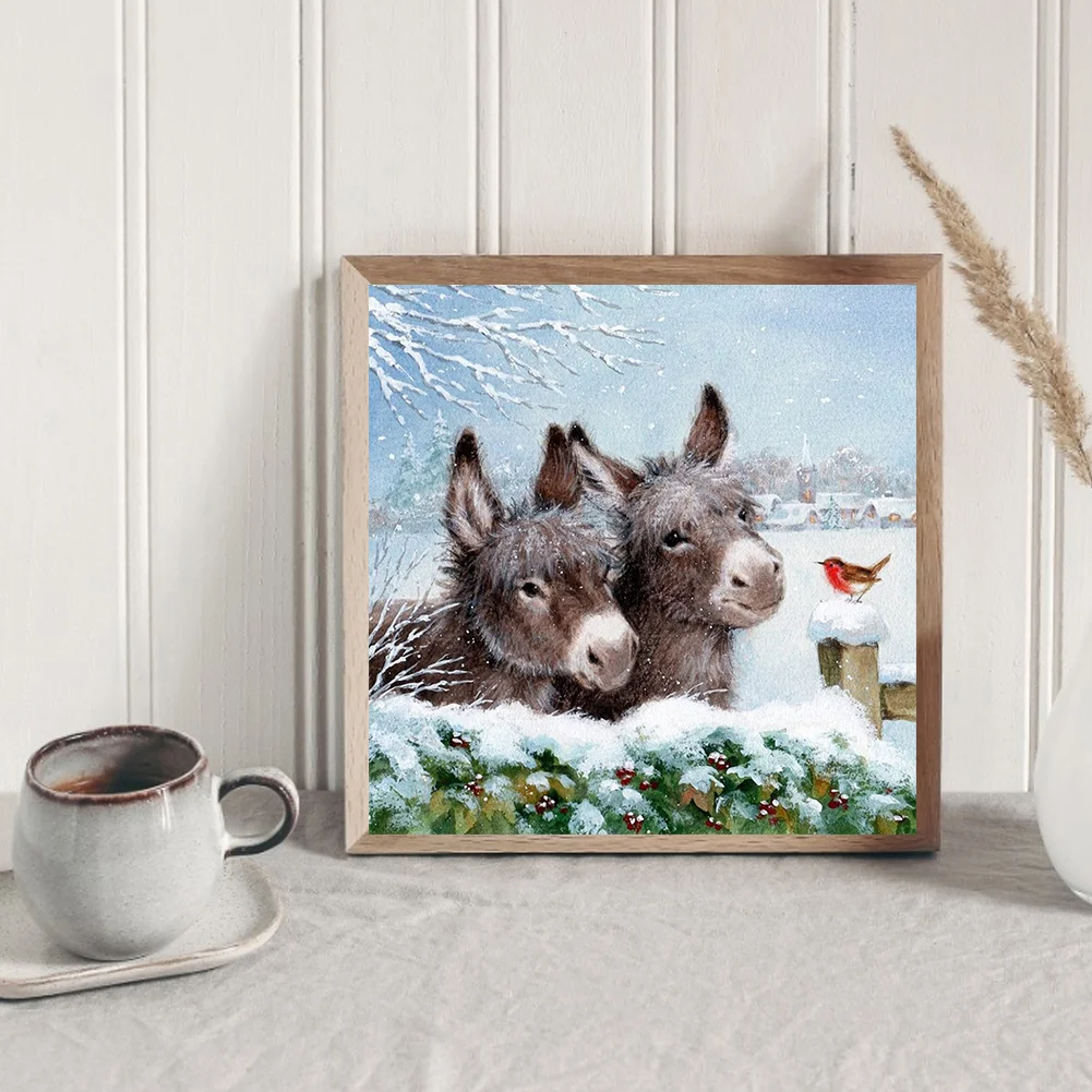 Full Round Diamond Painting 30*30cm - Donkey