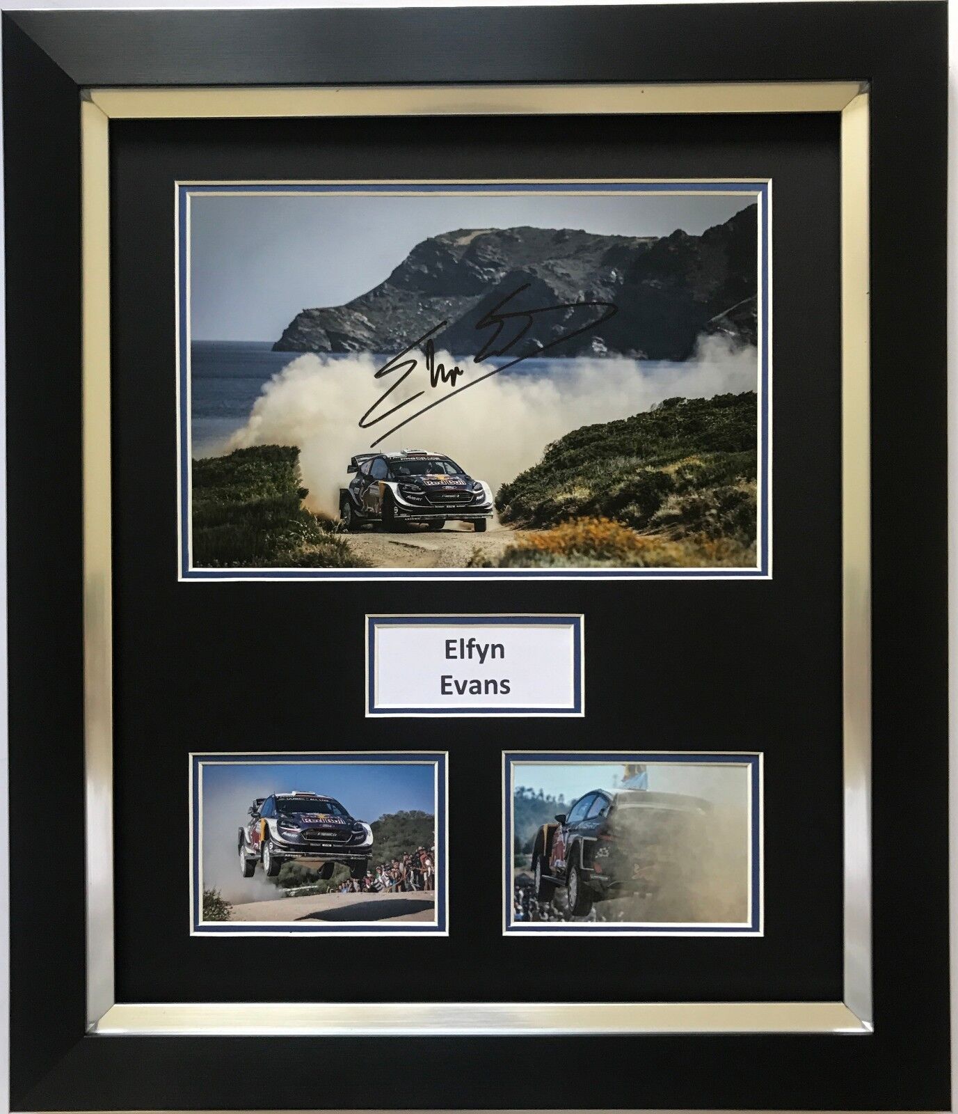 ELFYN EVANS HAND SIGNED FRAMED Photo Poster painting DISPLAY FORD FIESTA RALLY 2.