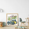 Yellow Classic Car - 14CT Counted Cross Stitch 26*30cm/10.24*11.81in