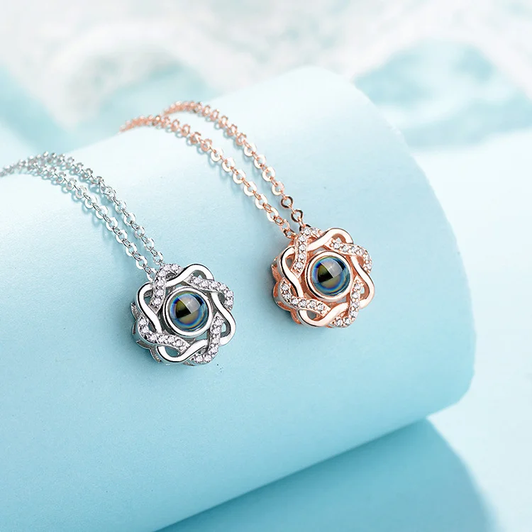 Wear Felicity Personalized Heart Photo Necklace Love, Heart-shaped Petals Free Shipping