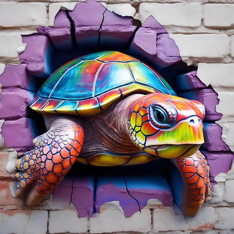 Turtle Breaking Through The Wall 30*30CM(Canvas) Full Round Drill Diamond Painting gbfke