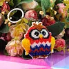 Owl Beaded Counted Cross Stitch Ornament Kit Cross Stitch Bead Keychain 