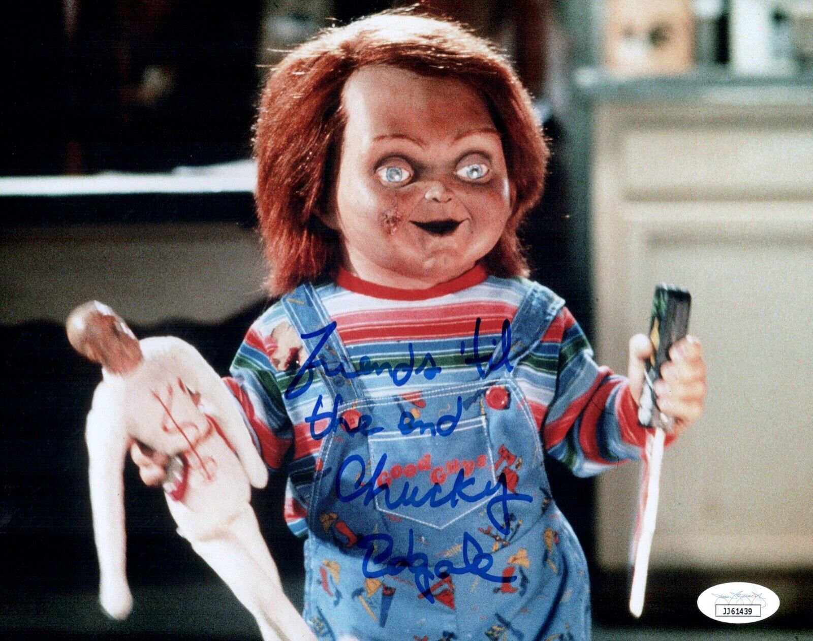 ED GALE Signed CHUCKY 8x10 Photo Poster painting Child's Play In Person Autograph JSA COA Cert