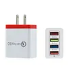 4 Ports USB Color Wall Charger Fast Charging Travel Charger US Plug Adapter