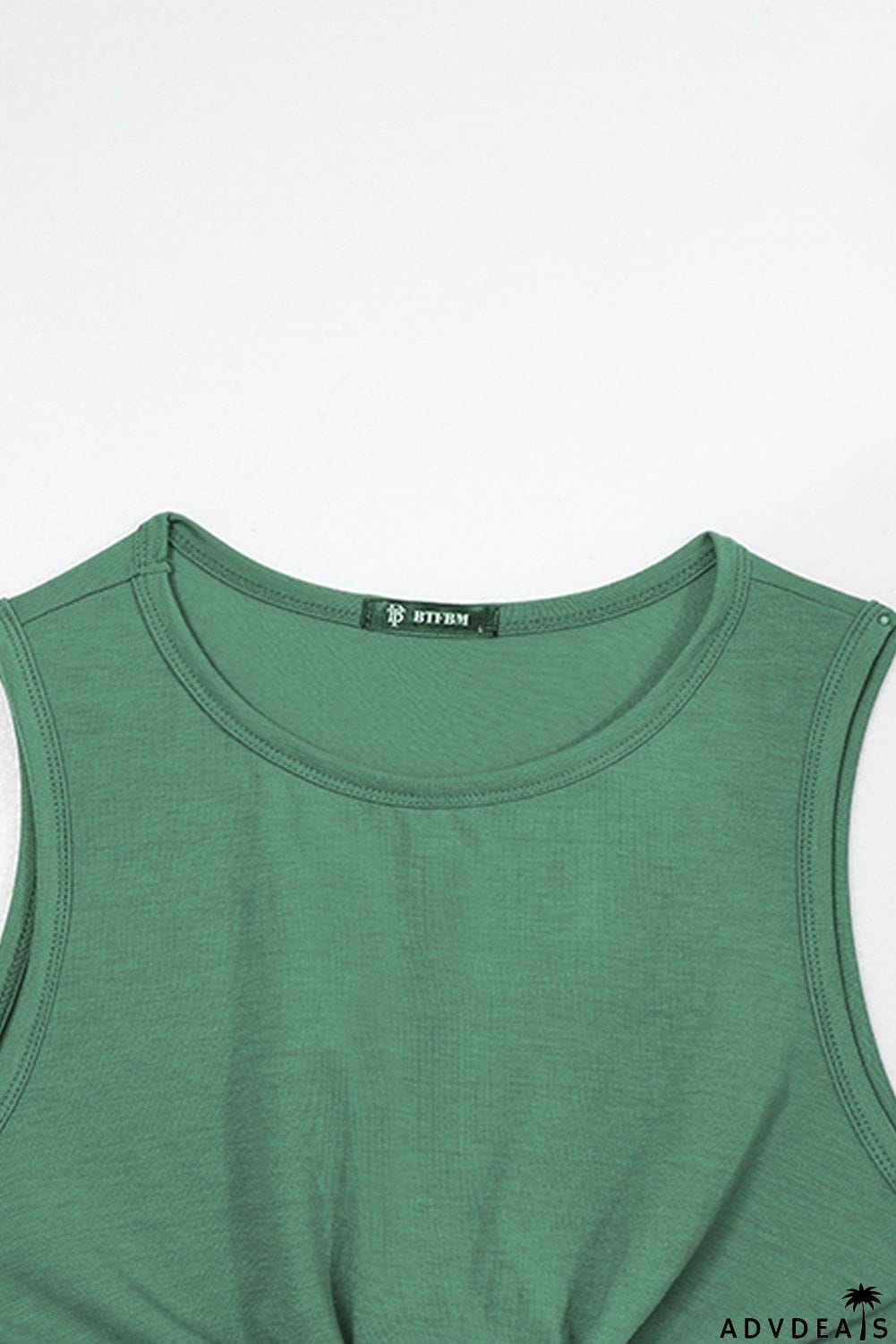 Burgundy Crew Neck Sleeveless Twist Hollow-out Bodycon Mini Dress