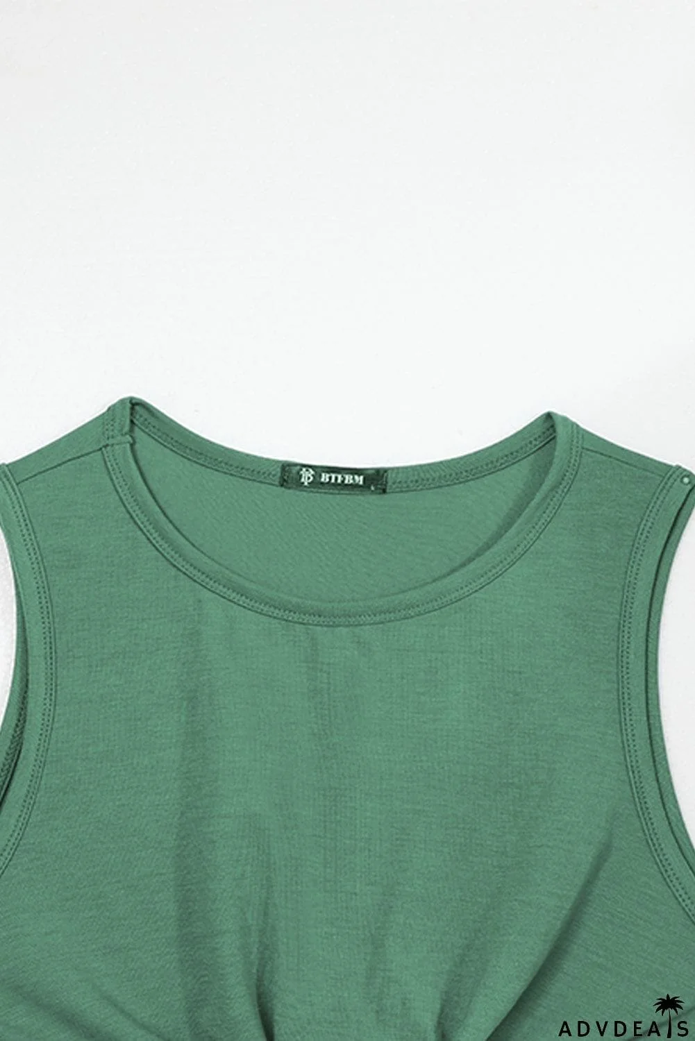 Burgundy Crew Neck Sleeveless Twist Hollow-out Bodycon Mini Dress