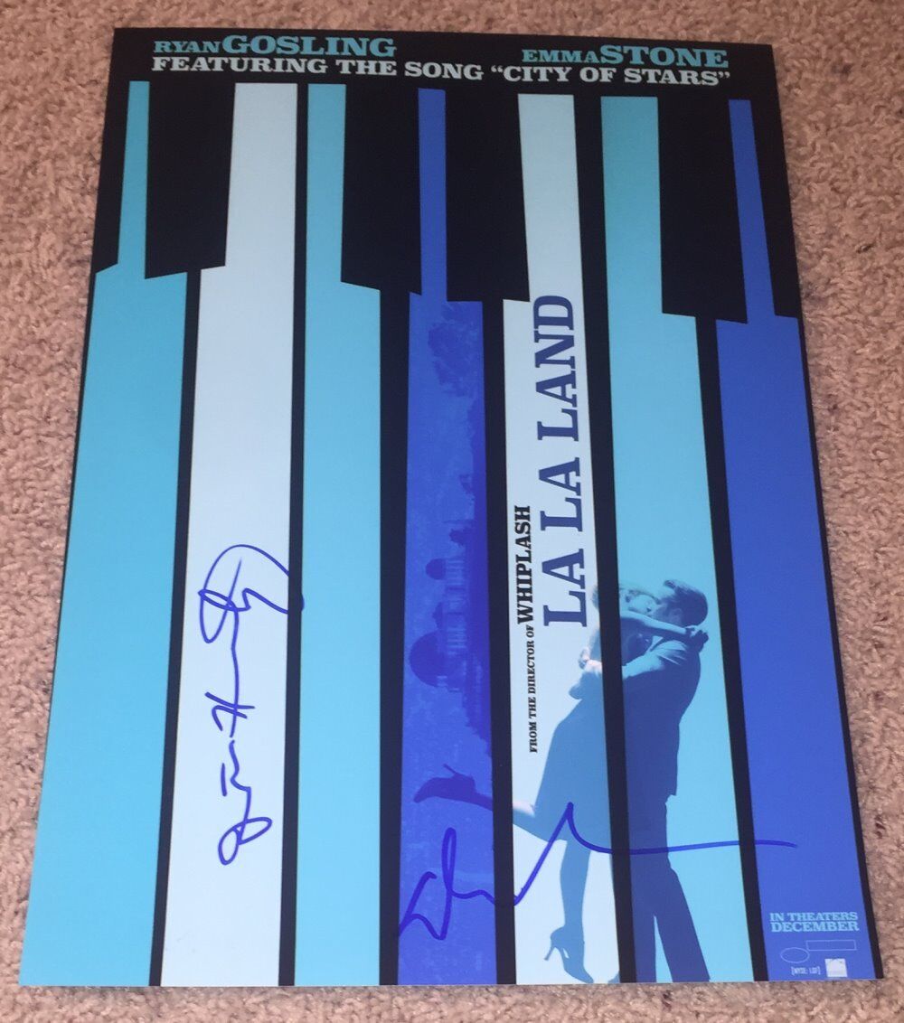 DAMIEN CHAZELLE & JUSTIN HURWITZ SIGNED LA LA LAND 12x18 Photo Poster painting B w/EXACT PROOF