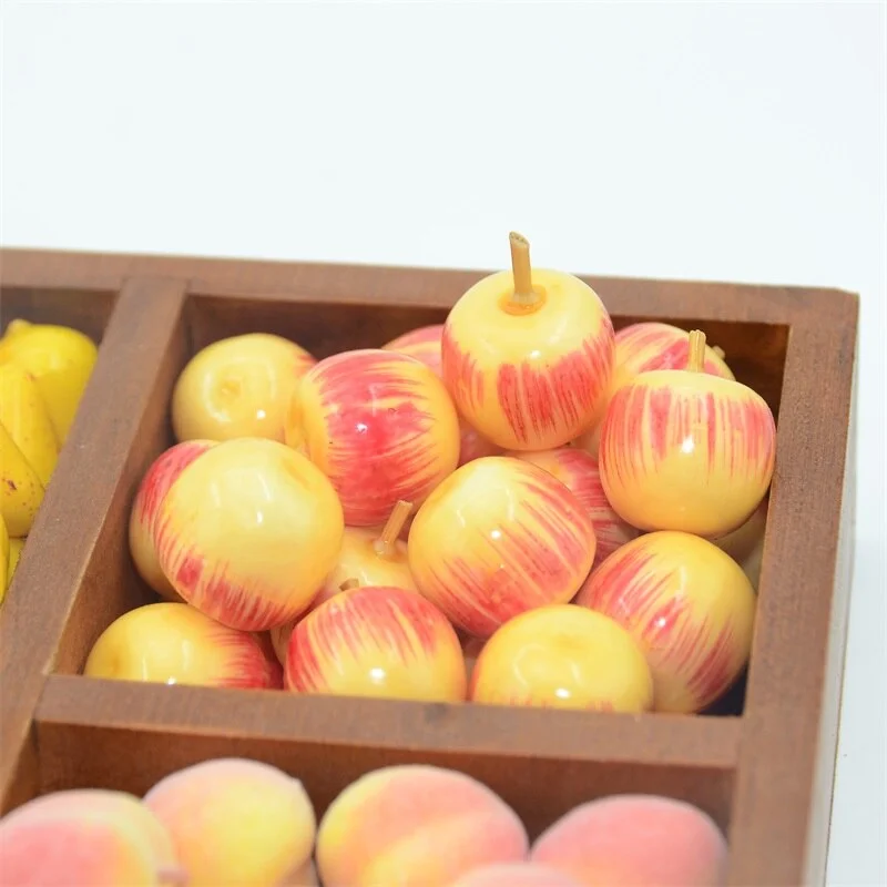 30pcs 2CM Mini Apple Artificial Fruits Vegetables For Wedding Home Decoration DIY Simulation Chrismas Gift Fake Fruit Craft