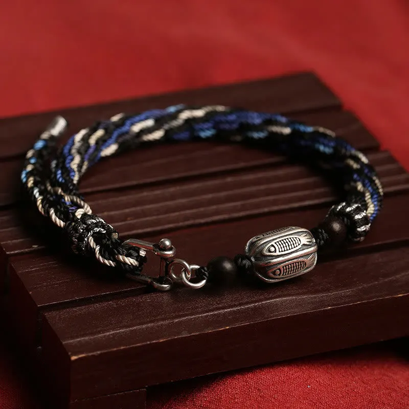 Koi Fish Wealth Reincarnation Knot Braid String Bracelet