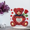 DIY Rose Bear Acrylic Special Shape Diamond Painting Desktop Ornaments