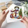 (US Only)6PCS DIY Xmas Snowman Diamond Art Greeting Cards Congratulations Cards & Gifts