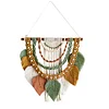 (Finished Product)Bohemian Handmade Leaf Wall Art No Drilling Handmade Craft Macrame Wall Decor Handmade Woven Leaf Tapestry for Apartment Living Room Bedroom Nursery Backdrop