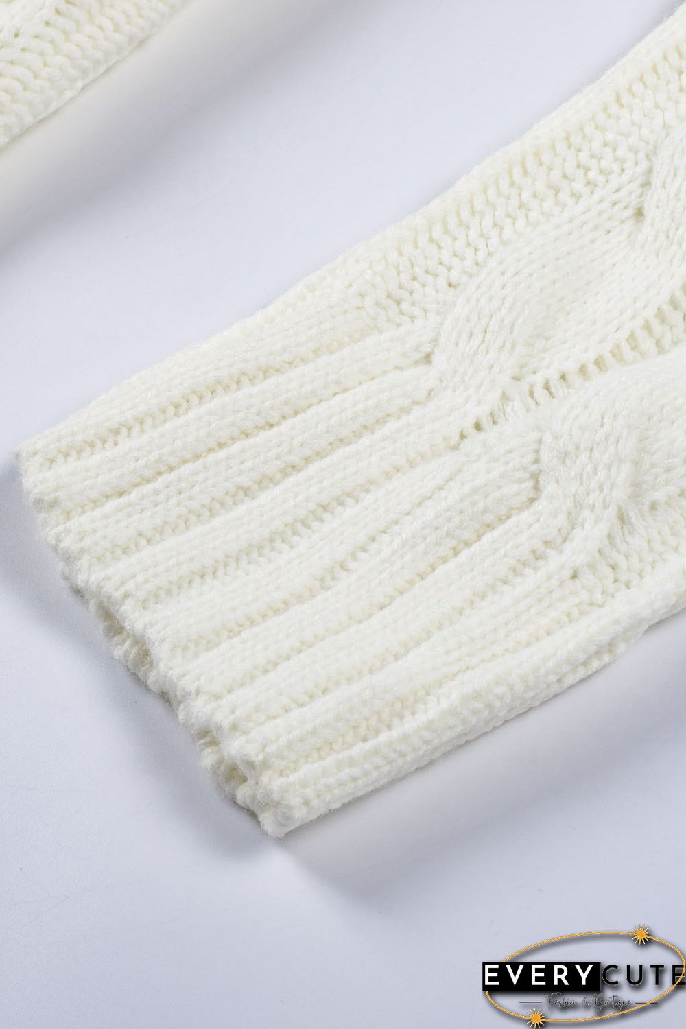 White Button Pocket Knit Cardigan