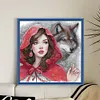 Red Girl And Wolf-11CT Stamped Cross Stitch 46*45cm/18.11*17.72in tapestrymarket