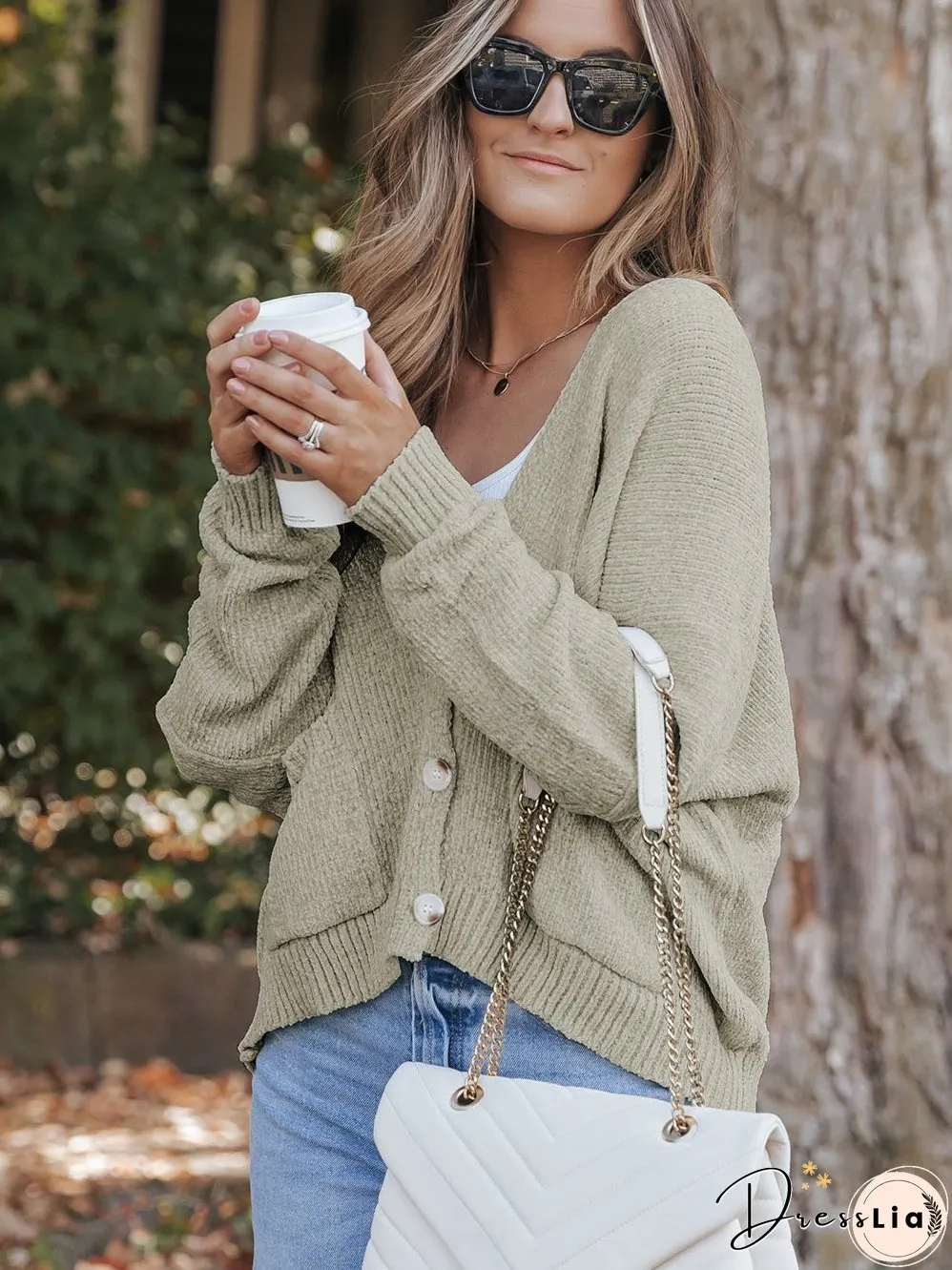 Chunky Knit Viscose Cardigan