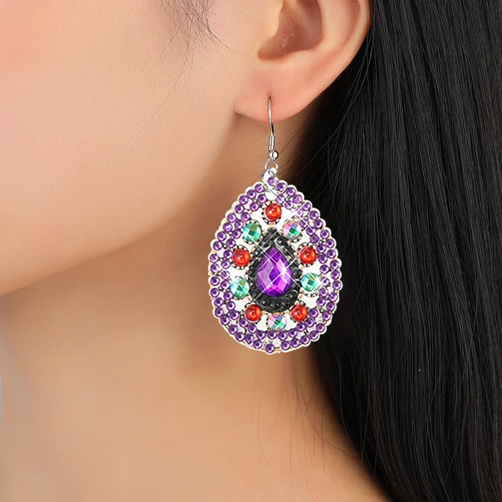 10 Pairs Double Sided Diamond Painting Earrings Gift for Women Girls 
