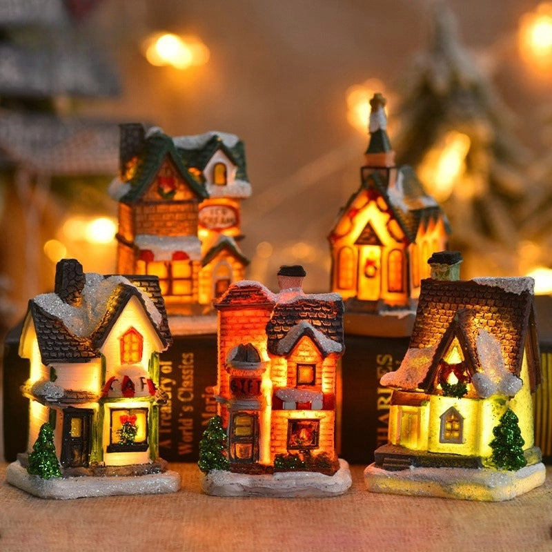 Christmas New Christmas Decorations Resin Small House Micro Landscape Resin House Christmas Ornament Christmas Gift