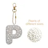 DIY 26 A-Z Letter Pearl Painting Keychain Charm Kits, Custom Alphabet Initial DIY Name Bag Key Ring Gift