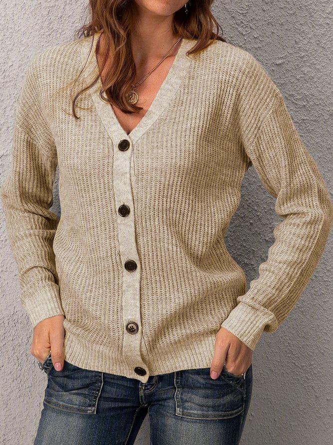 Plain Casual Cardigans