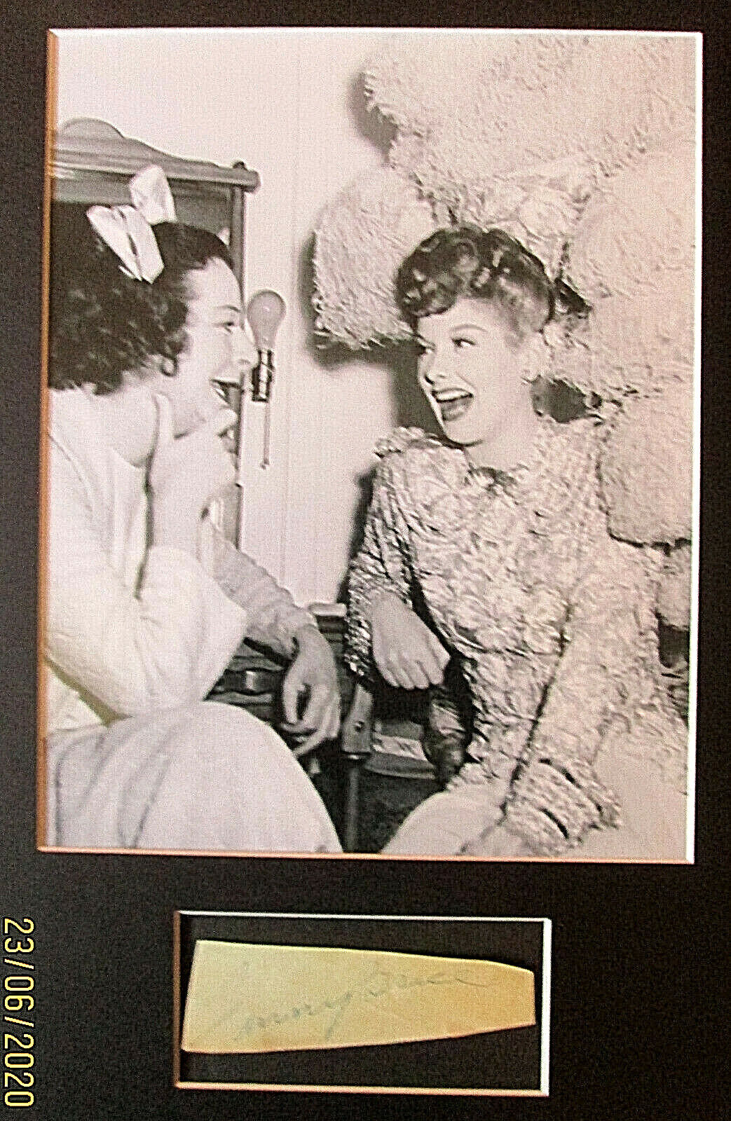 FANNIE BRICE: LUCILE BALL (FUNNY GIRL) ORIGINAL CUT AUTOGRAPH & Photo Poster painting (WOW)