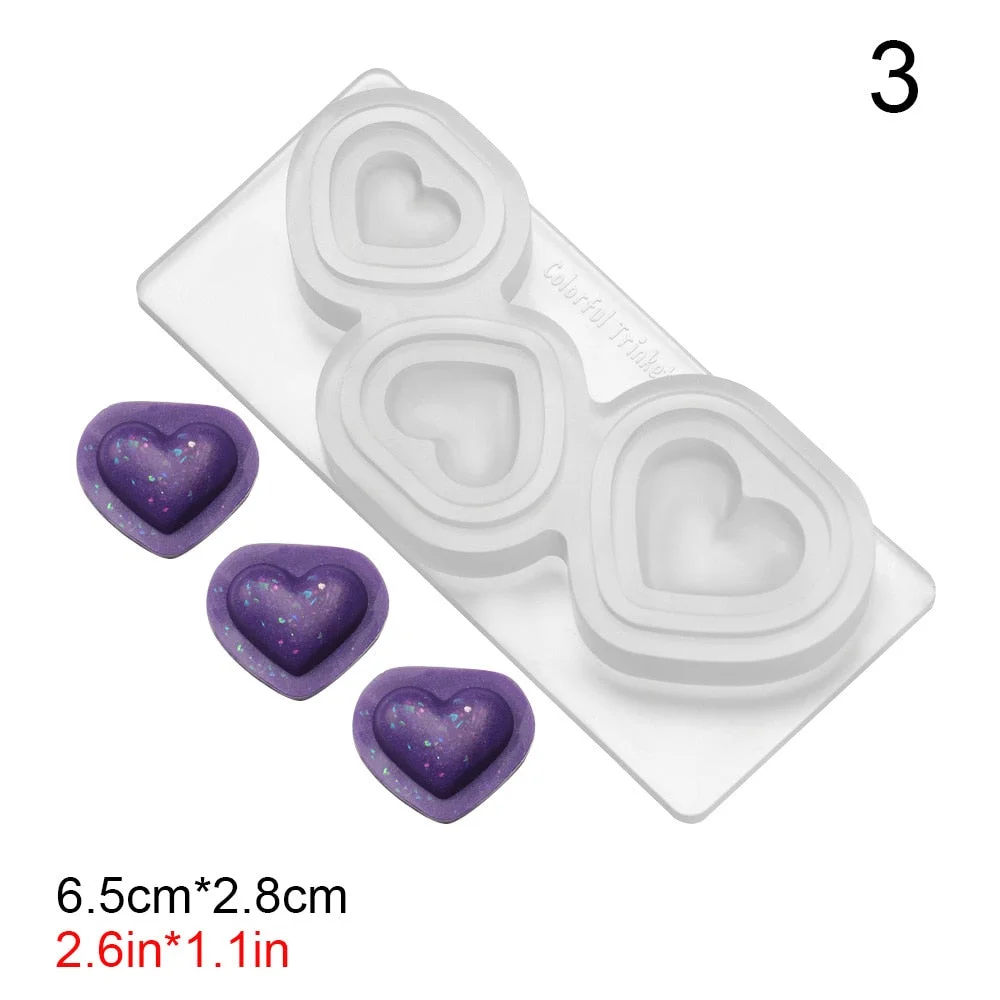 3D Nail Art Silicone Carved Mold Stone Heart Star Crystal Design Decor DIY Acrylic Nails Silicon Gel Template Nail Art Tool