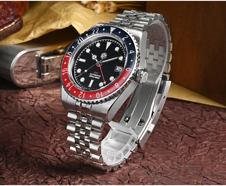 San Martin Vintage NH35 GMT Watch SN005-B2 – San Martin Watch