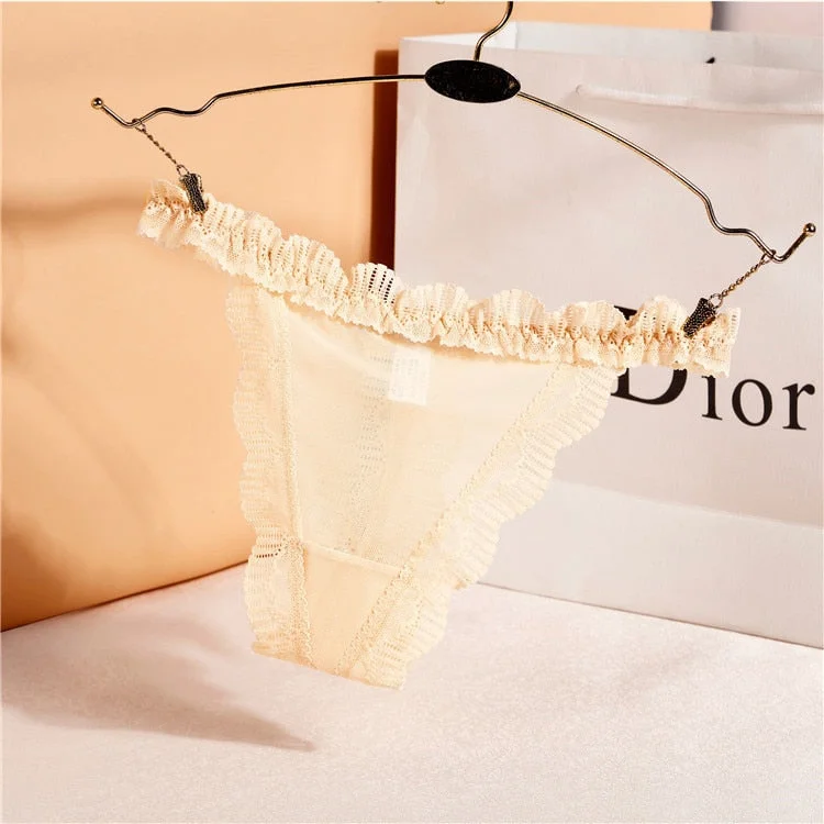 Women's Thong  Sexy Lace Panties Women Solid Briefs Seamless Transparent G-String Low Waist Sexy Mesh Underpants Female Lingerie