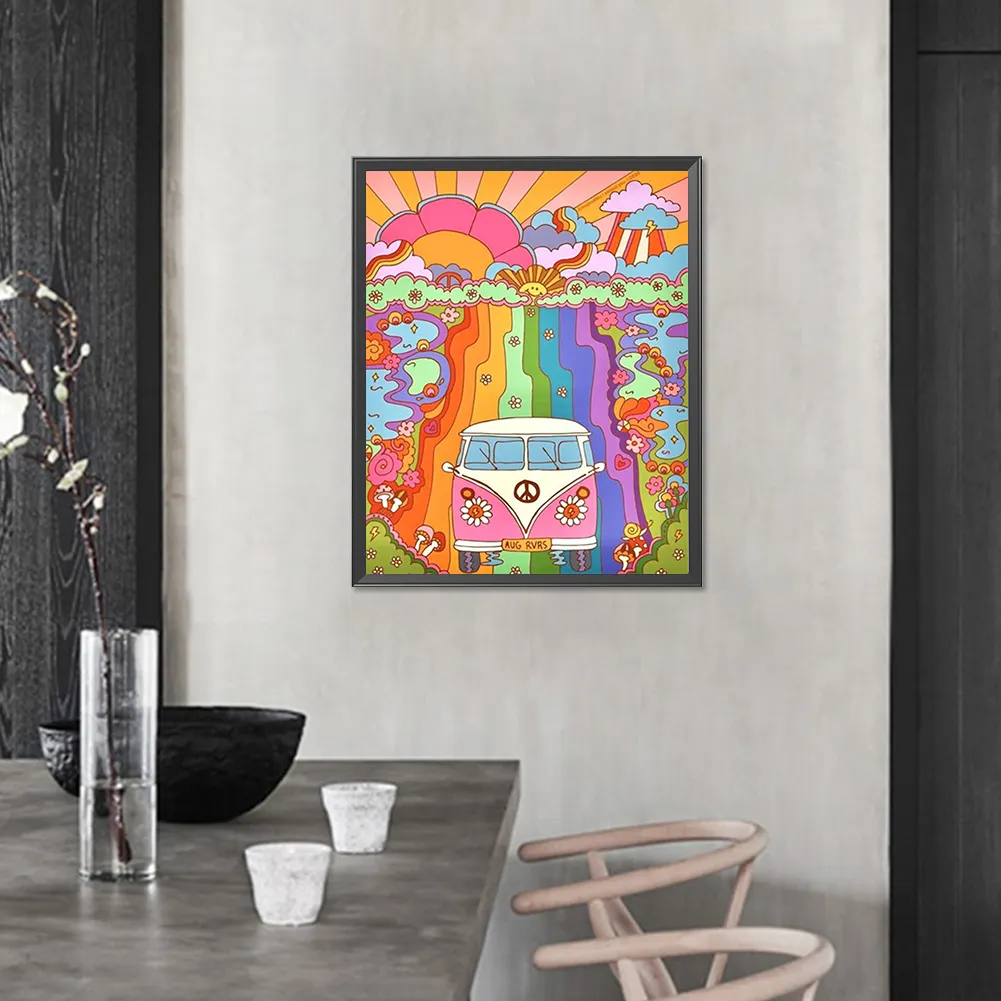 Partial AB Diamond Painting - Full Round Drill - Rainbow World(Canvas|45*55cm)