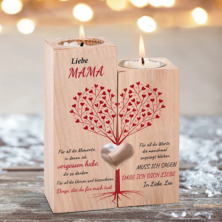 Kettenmachen Quaderform Kerzenhalter Personalisierter Text Kerzenständer -Liebe Mama ich muss sagen, dass ich dich liebe-Geschenk für Mutter