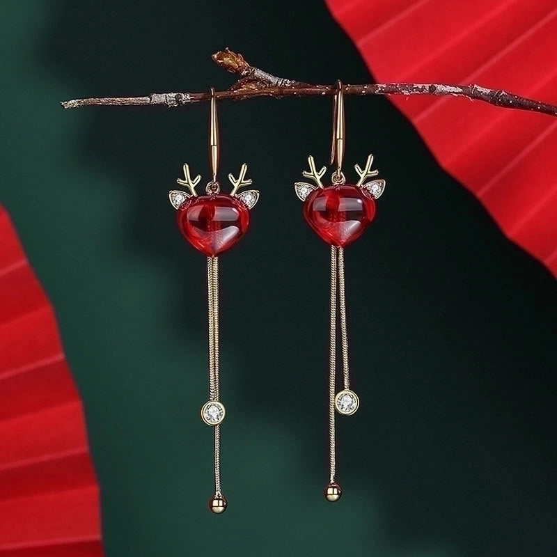 Fashion Christmas Tree Snowman Snowflake Alloy Enamel Rhinestones Women’s Drop Earrings Ear Studs 1 Pair