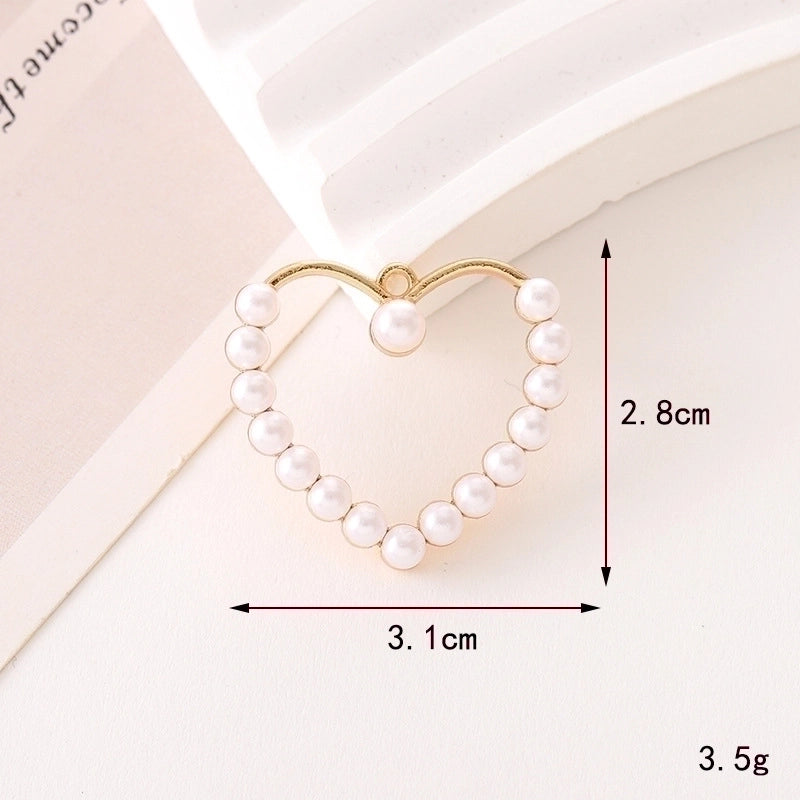 1 Piece 17*17mm 20*19mm 24*24mm Zinc Alloy Pearl Heart Shape Flower Bow Knot Pendant