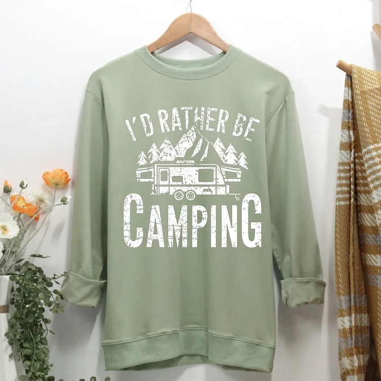I'd rather be camping Women Casual Sweatshirt-Annaletters