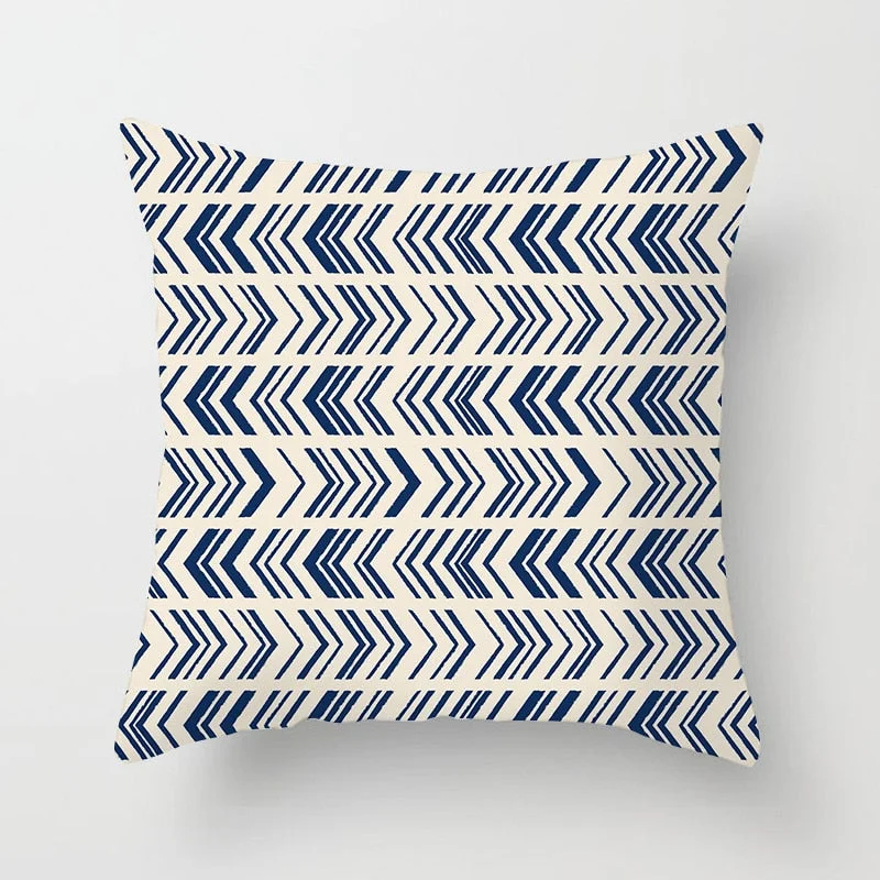 Blue White Porcelain Print Cushions Case Bohemian Style Mandala Geometry Pillows Case Modern Fashion Sofa Chairs Throw Pillows