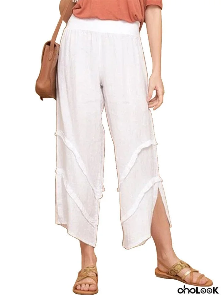Lady Summer Fashion Thin Irregular Casual Pants