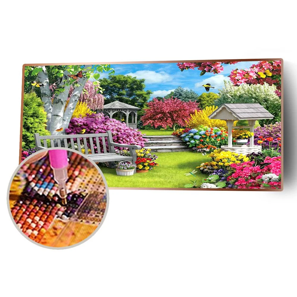 Diamond Painting - Full Round Drill - Beautiful Garden(80*40cm)