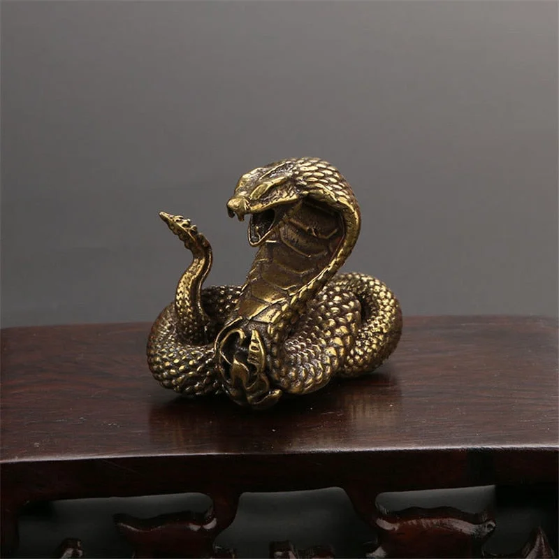 Vintage Copper Snake Ornament Decorations Tea Pet Antique Animal Boa Figurines Miniatures Home Decor Accessories for Living Room