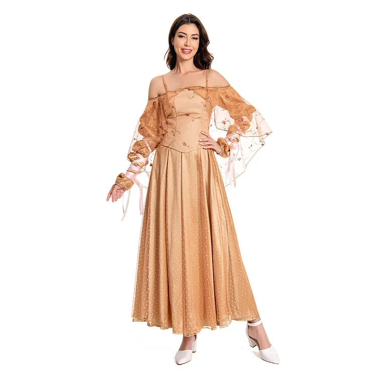 Padme Amidala Meadow Yellow Dress Outfits Costume Halloween Carnival Suit