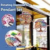 2pcs DIY Diamond Painting Life Tree Wind Chimes Crystal Window Suncatcher Craft Set Birthday Gifts Home Garden Decor