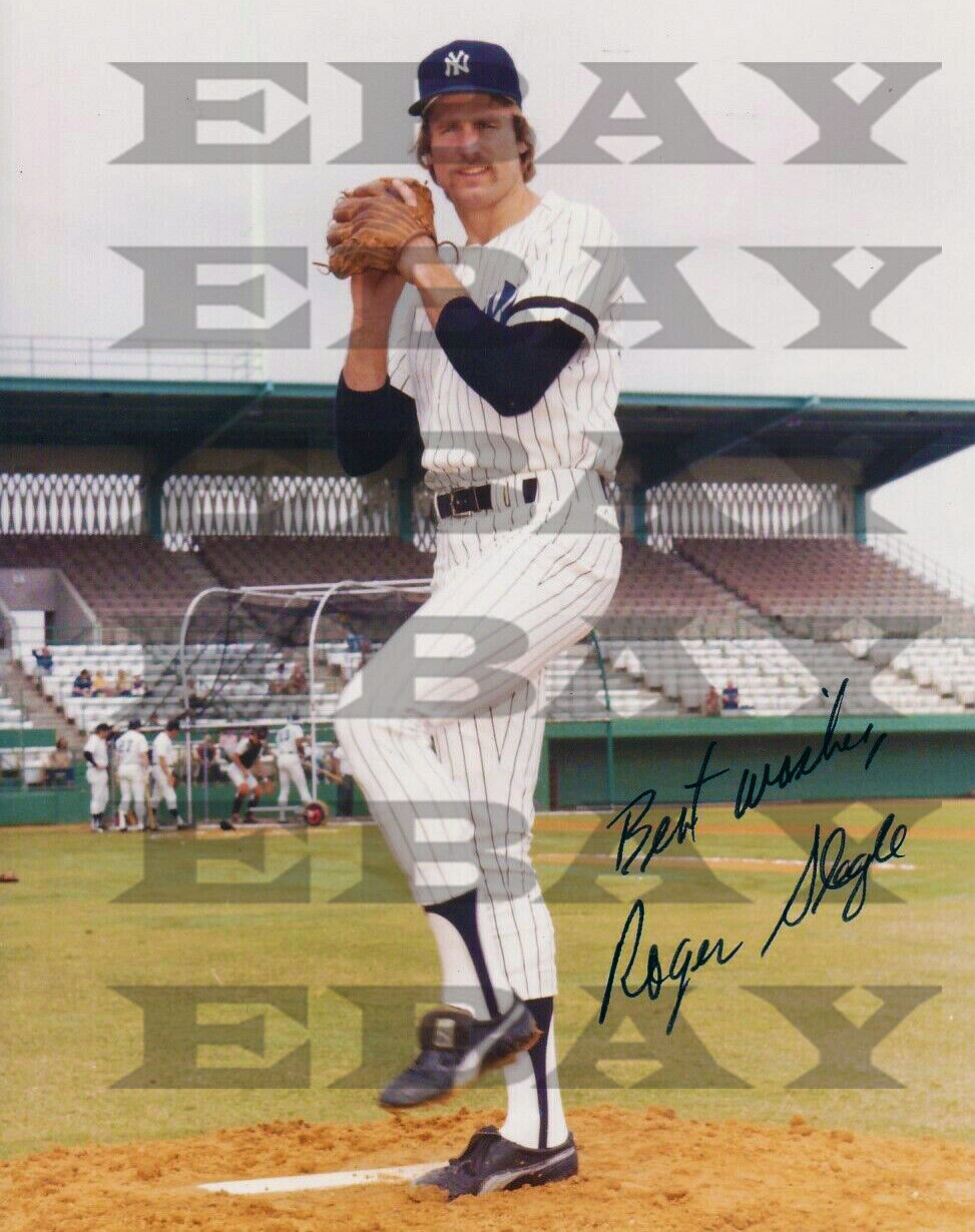 Roger Slagle 1979 NY Yankees. Signed 8x10 autographed Photo Poster painting Reprint