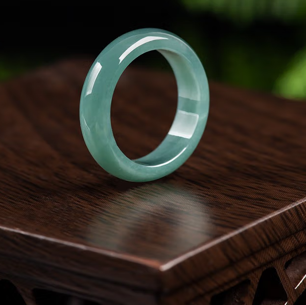 High Standard Natural Blue Jadeite Jade Ring for Men and Women - Exquisite Deep Blue Jade Stone with Certificate for Birthdays and Special Occasions