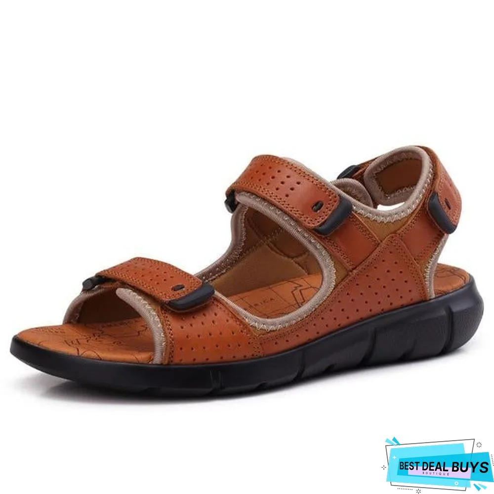Men's Genuine Leather Sandals Casual High Quality Outdoor Beach Sandals