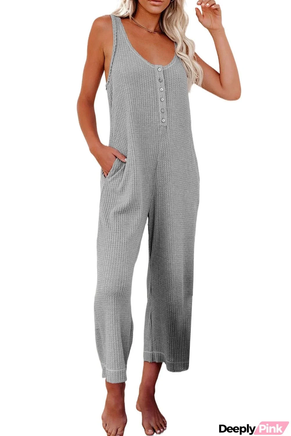 Pocketed Thermal Sleeveless Jumpsuit