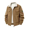 💥 2025 New Arrivals! 1pc Men's Corduroy Collar Long Sleeve Jacket, Thermal Lined, Comfortable For Autumn/Winter, Versatile For Daily Wear And Commute, Machine Washable, Old Money Style Gift For Halloween